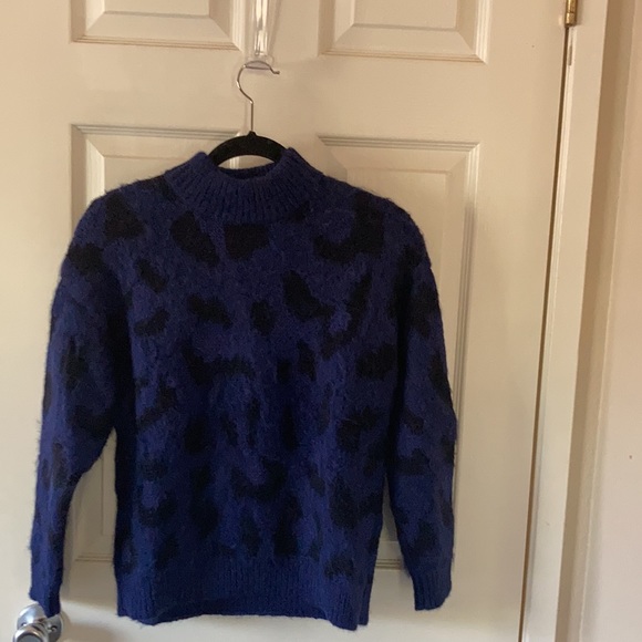 NWT Kate Spade Navy Leopard Sweater - Picture 3 of 5